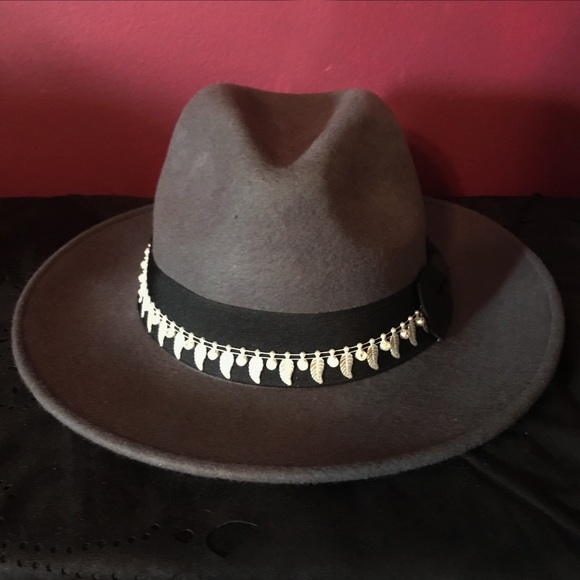 🍁POL Leaf Detail Wide Brim Fedora Hat - Picture 6 of 6
